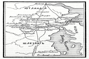 Schwarze und weiße Karte des russischen Reichs aus dem 19. Jahrhundert, die Städte, Ortschaften und geografische Merkmale mit beschrifteten Entfernungen und Namen zeigt.