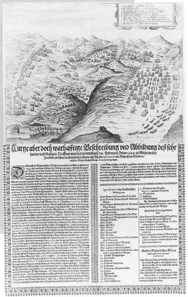 Schwarzes und weißes 16. Jahrhundert-Karte von Heidelberg, Deutschland, in einem alten Buch mit umgebendem Text.