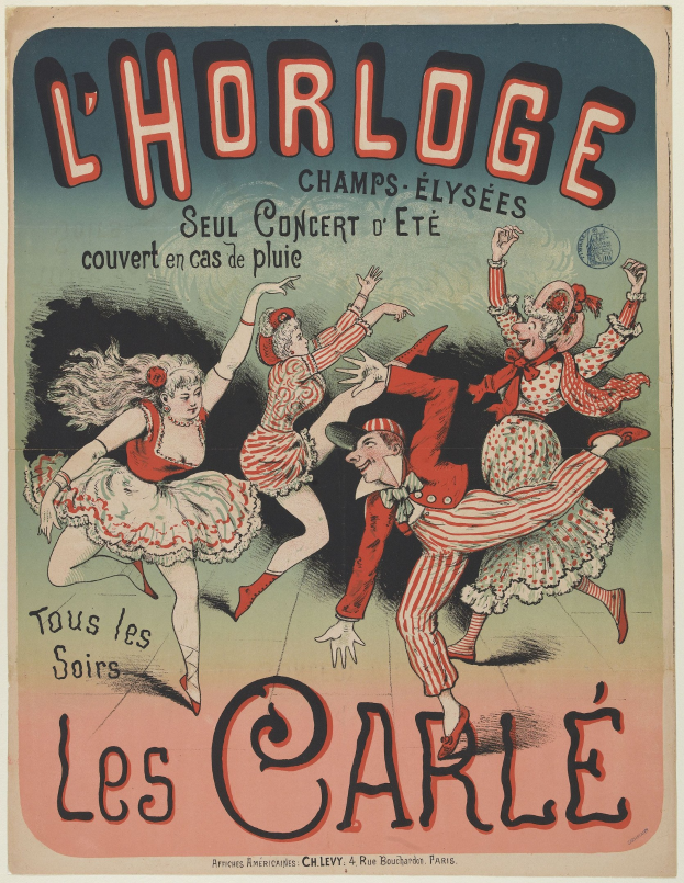Ein lebendiges Konzertplakat für ein Event in der Chorlage in Paris, Frankreich, das eine Gruppe von Menschen in bunten Kostümen mit strahlenden Gesichtern zeigt, umgeben von fetter Schrift auf einem fröhlichen gelben Hintergrund.